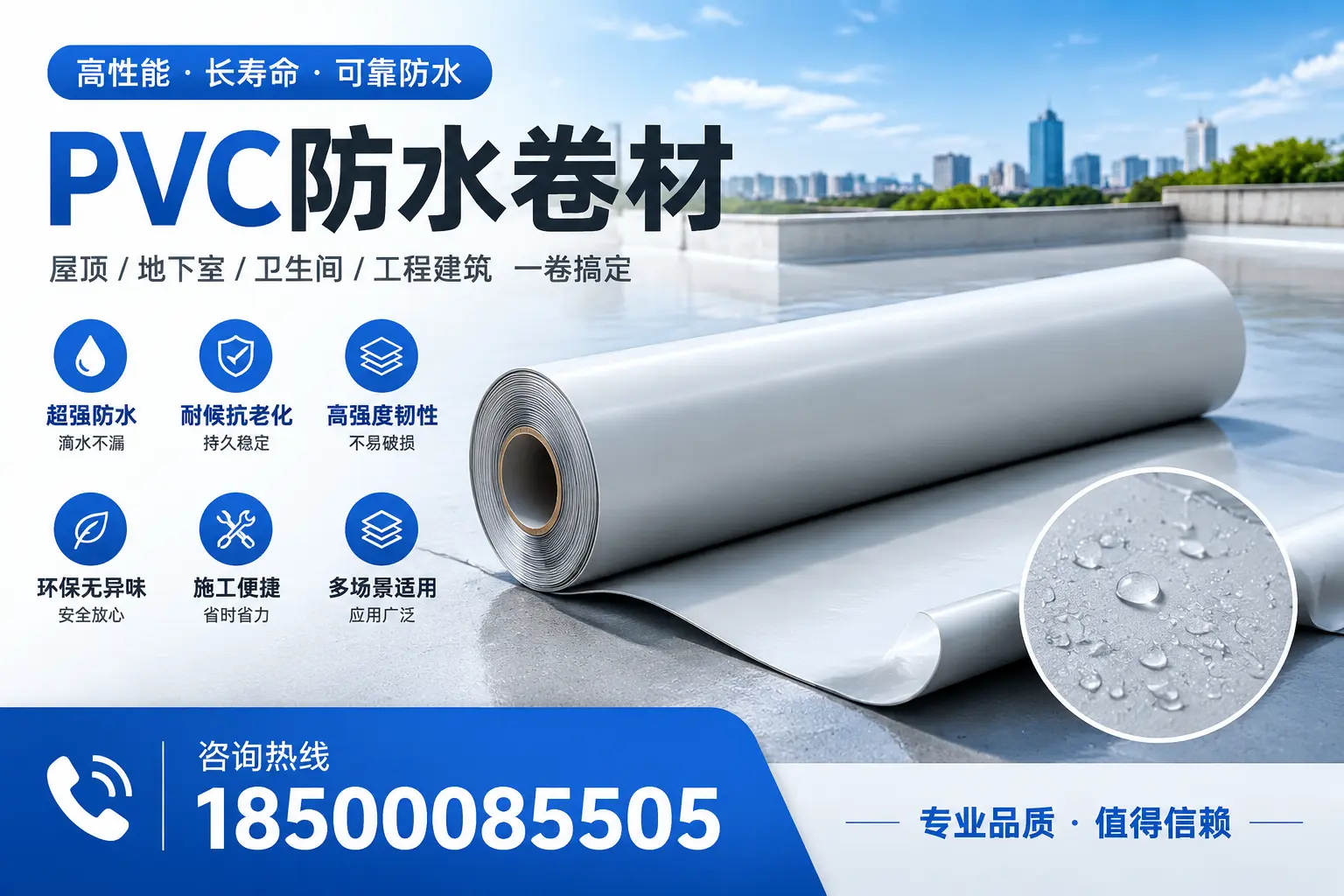 PVC防水卷材的防水效果评测，适合绵阳的科学依据